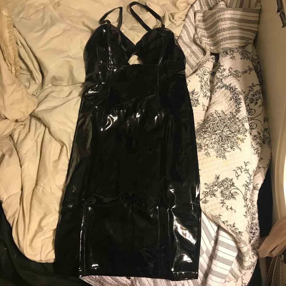 Vinyl PVC fetish pinup zip dress Small